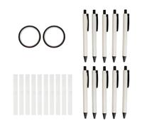 10PCS Thermal Transfer Ballpoint Pen Set, Sublimation Pens for DIY Crafting, Aluminum Tube Heat Transfer Pen with 10 Sheets Transfer Paper and 2 Rolls Adhesive, Ideal for Office Sc