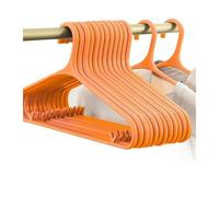 10pcs Thick Non-trace Plastic Coat Hanger Solid Clothes Hanging High-light Clothing Store Household Non-slip Brace For Clothes Rail(Orange)