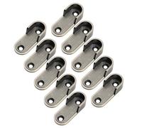 10Pcs Thickened Zinc Alloy Wardrobe Rod Holders, Round Tube Closet Brackets with Oval Flanges for Hanging Closet Rails Bracket Hanging Rails Rod End