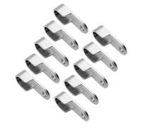 10Pcs Thickened Zinc Alloy Wardrobe Rod Holders, Round Tube Closet Brackets with Oval Flanges for Hanging Closet Rails Bracket Hanging Rails Rod End