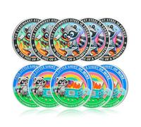 10Pcs This Little Light of Mine Dumpster Fire Coin, Cute Raccoon Dumpster Fire Challenge Coin Set - Funny Office Desk Accessories - Novelty Pocket Token - Inspirational Office Gifts for Men Women