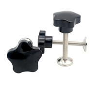 10PCS Thread M10 Black Star Shape Head Bakelite Clamping Handle Grips KnobThread Length 15mm - 70mm(Head Dia.40xM10x25mm)