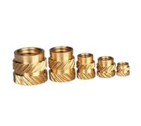 10Pcs Threaded Brass Inserts M2-M6 Heat Set Knurled Nuts for 3D Printing Thermoplastic Parts, Injection Molding, PCB Mounting and Secure Fixing in Most Plastic(M4x4x6(IdxLxOd))
