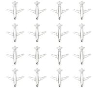 10Pcs Tibetan Style 3D Alloy Airplane/Aeroplane/Plane Pendants, Antique Silver Size: 26mm long, 25mm wide, 2.5mm thick, hole: 1.2mm For Earrings, Bracelets, Pendants, Necklaces, Etc
