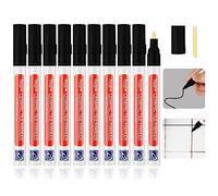 10Pcs Tile Pen, Black Grout Pen for Tiles with 10 Replacement Nib | Tile Grout Reviver Pens, Grouting Cleaner Pens, Tiles Paint Marker, Whitener for Repair Bathroom Joints,Wall, Kitchen, Floor