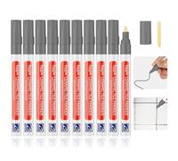 10Pcs Tile Pen, Grey Grout Pen for Tiles with 10 Replacement Nib | Tile Grout Reviver Pens, Grouting Cleaner Pens, Tiles Paint Marker, Whitener for Repair Bathroom Joints,Wall, Kitchen, Floor