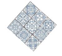 10PCS Tile Stickers Self Adhesive Wall Tiles Stickers Moroccan Style Kitchen Wall Art DIY Creative Traditional Tile Decals for Kitchen Bathroom(Blue 15 * 15CM)