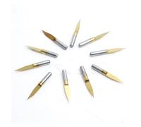 10pcs TiN Coated 3.175mm Shank PCB Carving Bit 15/20/30/45/60 Degree PCB Machine Router Bit Milling Tool V Shape Engraving Cutte(10PCS degree 45X0.1)