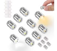 10pcs Tiny Mini LED Lights for Model Doll House, Battery Operated Miniature LED Lights with 5 Extra Spare Batteries for DIY Craft & Creative Party Small Dollhouse Decor (Warm White & Cold White)