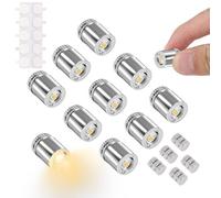 10pcs Tiny Mini LED Lights for Model Doll House, Battery Operated Miniature LED Lights with 5 Extra Spare Batteries for DIY Craft & Creative Party Small Dollhouse Decor (Warm White)