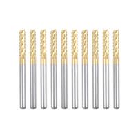 10PCS Titanium Coat Carbide End Mill Engraving Milling Cutter CNC Router Bits for PCB Machine, 1/8 Inch Shank 3Mm