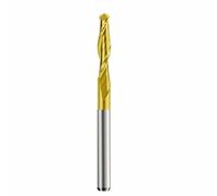 10pcs Titanium Coated Ball Nose End Mill 3.175mm Shank 0.8-3.175mm Carbide Spiral End Milling Cutter CNC Router Bit(3.175xD3.175x22x38L)
