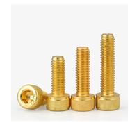 10PCS Titanium Plating Gold M2 M2.5 M3 M4 M5 M6 L=4-30mm 12.9 Grade Screw Hexagon Hex Socket Head Cap Bolt(14MM_M5)