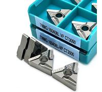 10pcs TNMG160404R TNMG160404L VF CT3000 TaeguTec CNC Lathe Carbide Negative Triangular Inserts Cutting Tools(TNMG160404R-VF)