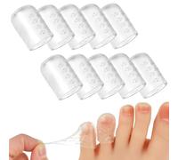 10Pcs Toe Protectors, Anti-Friction Breathable Clear Silicone Toe Protectors with Holes, Comfortable Gel Protector for Women Men