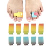 10PCS Toe Straighteners for Bent Toes,Hammer Toe Corrector,Hammer Toe Straighteners,Toe Separators,Broken Toe Support for Correcting Spreaders Toes for Men Women Hammer Foot Finger(Rainbow Color)