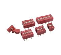 10pcs Toggle Switch 1P 2P 3P 4P 5P 6P 7P 8P 9P 10p 12 PIN Position 2.54mm Pitch DIP Red & Blue SPDT Momentary Tactile Switches(Red,10pcs 9PIN)
