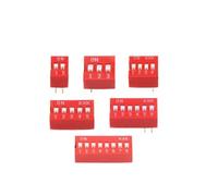 10PCS Toggle Switch 2.54MM Pitch DIP Dial The Code Switch 2P 3P 4P 5P 6P 8PIN Quick Switch Red Blue IDGTTLDF(Red,4PIN)