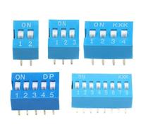 10PCS Toggle Switch 2.54MM Pitch DIP Dial The Code Switch 2P 3P 4P 5P 6P 8PIN Switch Red Blue(50R,6PIN)