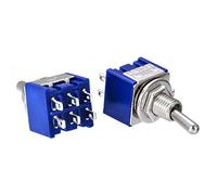 10PCS Toggle Switch 6A 125VAC 6 Pins 2 Positions ON-ON DPDT Latching Toggle Switch for a range of panel mounting applications