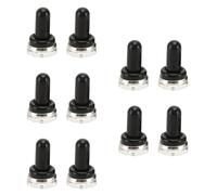 10Pcs Toggle Switch Covers, 12mm Waterproof Toggle Switch Rubber Cap Black Boot Cover for Switches (Type B)