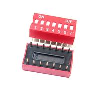 10PCS Toggle Switch DIP Switch 7 bit Way 2.54mm Red Snap Switch