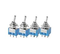 10pcs Toggle Switch, MTS-102 103 MTS-202 203 6A 125VAC SPDT 6mm DPDT on Off on Waterproof Cap/238(MTS103 Red)