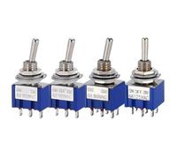 10Pcs Toggle Switch, MTS-102 103 MTS-202 203 DPDT ON-Off-ON ON-Off SPDT 6mm/237(MTS203 Dark Blue)