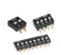 10PCS Toggle Switch Patch DIP Direct Dial The Code Switch 2P 4P 8PIN Quick Switch Black(8PIN)