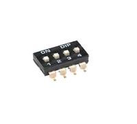 10PCS Toggle Switch Patch DIP Direct Dial The Code Switch 2P 4P 8PIN Quick Switch Black IDGTTLDF(4PIN)