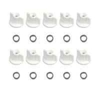 10PCS Toilet Seat Mounting Hardware Kit, Toilet Seat Fixing Nuts & Washers, Back Nuts for Bottom Installation Replacement Parts, Plastic Screw Fixings 6mm Thread White, for Bottom Fixing Toilet Seats