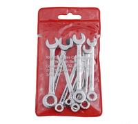 10pcs Tool Steel for mini Spanner Wrench Set Key Ring British Metric Hand Tools for Automotive Home Electrical Repair(Red British)