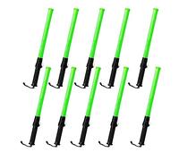 10Pcs Traffic Wand Baton LED Light - Green | Battery Powered Safety Baton with Flashing Mode | Road Warning Flashing Light for Traffic Control, Parking Areas