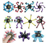 10PCS Transformable Fidget Spinner, Fidget Toys Bulk for Adults, Transformable Chain Robot Finger Toy DIY Deformation Robot Mechanical Spinners Stress Relief Fidget Toy for Teens Adults
