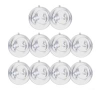 10PCS Transparent Acrylic Open Balls 8cm 10cm 12cm Reusable Fillable Ornaments for Christmas Tree Decorations Holiday Packaging Window Display Home Garden Seasonal Décor(12cm)