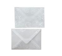 10pcs Transparent Hand Painted Rose Literary Romantic Leaf Letter Postcard Cover Envelope For Work, Travel, And Day Out(White 11x16cm)