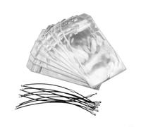10pcs Transparent Luggage Tag Holders Steel Loops Plastic Waterproof | Lightweight design accommodates 2 x 8.8 cm cards Reliable plastic shell protects for information from water damage