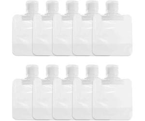 10Pcs Transparent Portable Fluid Packing Bags,New Travel Size Refillable Empty Squeeze Pouch, Premium Clear Travel Pouches for Toiletry, Lotion Shampoo Shower Gel Squeezable Bags (30ml),Bag and Cases