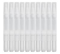 10pcs Transparent Screw Pens, 3ml Nail Oil Pen with Brush Tip, Empty Cuticle Oil Pen Cosmetic Container Applicators for Refillable Lip gloss, Nail Polish, Eyelash Growth Liquid Tube etc