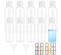 10Pcs Transparent Travel Bottles Flip Cap Bottles 100ml Plastic Air Flight Travel Bottle and 50ml Refillable Small Travel Bottles with 2 Funnel a Sheet Label for Toiletries Shampoo Cosmetic Liquid