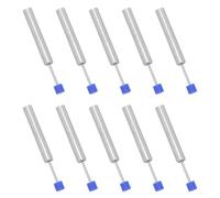 10pcs Trash Can Lid Damper Replacement, Stainless Steel | Controls Descent Speed and Noise, Blue Plastic Details, for Hinged Bins in Bathrooms or Workplaces, 7.4x0.7x0.7cm