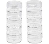 10pcs Travel Sample Pots,5g Empty Plastic Cosmetic Jars with lids,Stackable Small Screw Jar,for Creams Eye Shadow Makeup Glitter Storage