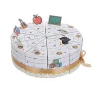 10pcs Triangle Cake Box Paper Candy Boxes Back to School Decorations | Detachable Stackable Design, Stable Portion Control, Book Pencil Badge Prints