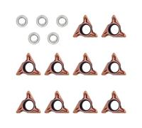 10pcs Triangle Cutter Heads Round Angle for Mini Pneumatic Chamfering Machine, Tungsten Steel Turning Inserts with 5 Bearing, Lather Turning Tool Holder Replacement Insert for R Angle