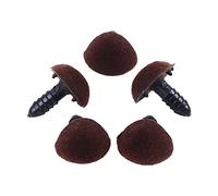 10PCS Triangle Noses Plastic Flocking Nose for Dolls, 12 * 15mm Flocking Nose, Safety Noses with Washers for Doll Plush Animal Bear Making(Brown)