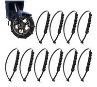 10pcs Triangular Anti-skid Snow Chains for Motorcycles Bicycles Winter Tire Wheels Non-slip Cable Ties Motorbike Emergency Tire Chain Tool