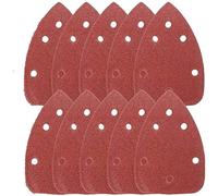 10PCS Triangular Sandpapers, Oscillating Multitool Sanding Pads Hook and Loop 140 * 98mm Sanding Paper 6 Holes Detail Sander Sandpapers 800 Grit