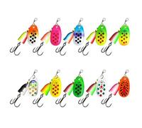 10pcs Trout Spinner Baits Set 5/6/8/9/11g Fishing Lures Spinner Baits Treble Hooks Hard Metal Bait Tackle Spinning Lures