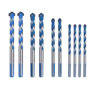 10Pcs Tungsten Carbide Masonry Drill Bit Set for Metal Steel Porcelain Ceramic Tile Concrete Brick Plastic Wood (6 8 10 12mm)