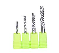 10Pcs Tungsten Carbide Single Flute End Mill Milling 3.175/4/6mm UP &DOWN Cut Spiral Tool Cutters For Cutting Acrylic Organic Board Density(4x32)